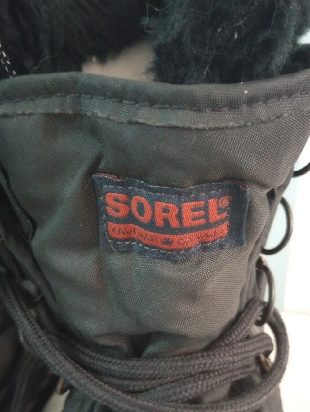 Sorel Kaufman Canada Vintage Black Winter Lace-Up Boots Size 7